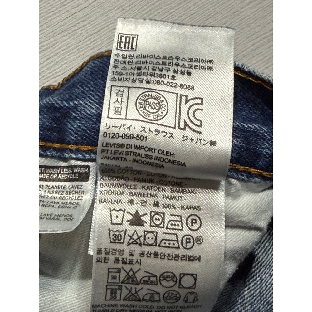 Levis 501 Original Fit Jeans Mens W36 L29 Blue Medium Wash Denim Button Fly Dist - Picture 4 of 15